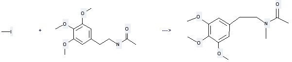 The Acetamide, N-(3,4,5-trimethoxyphenethyl)- could react with Iodomethane to obtain the N-methyl-N-(3,4,5-trimethoxyphenethyl)acetamide